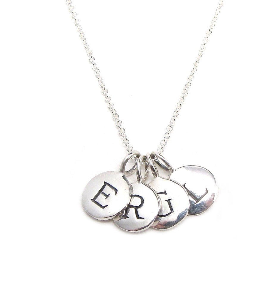 Silver 4 Initial Charm Necklace