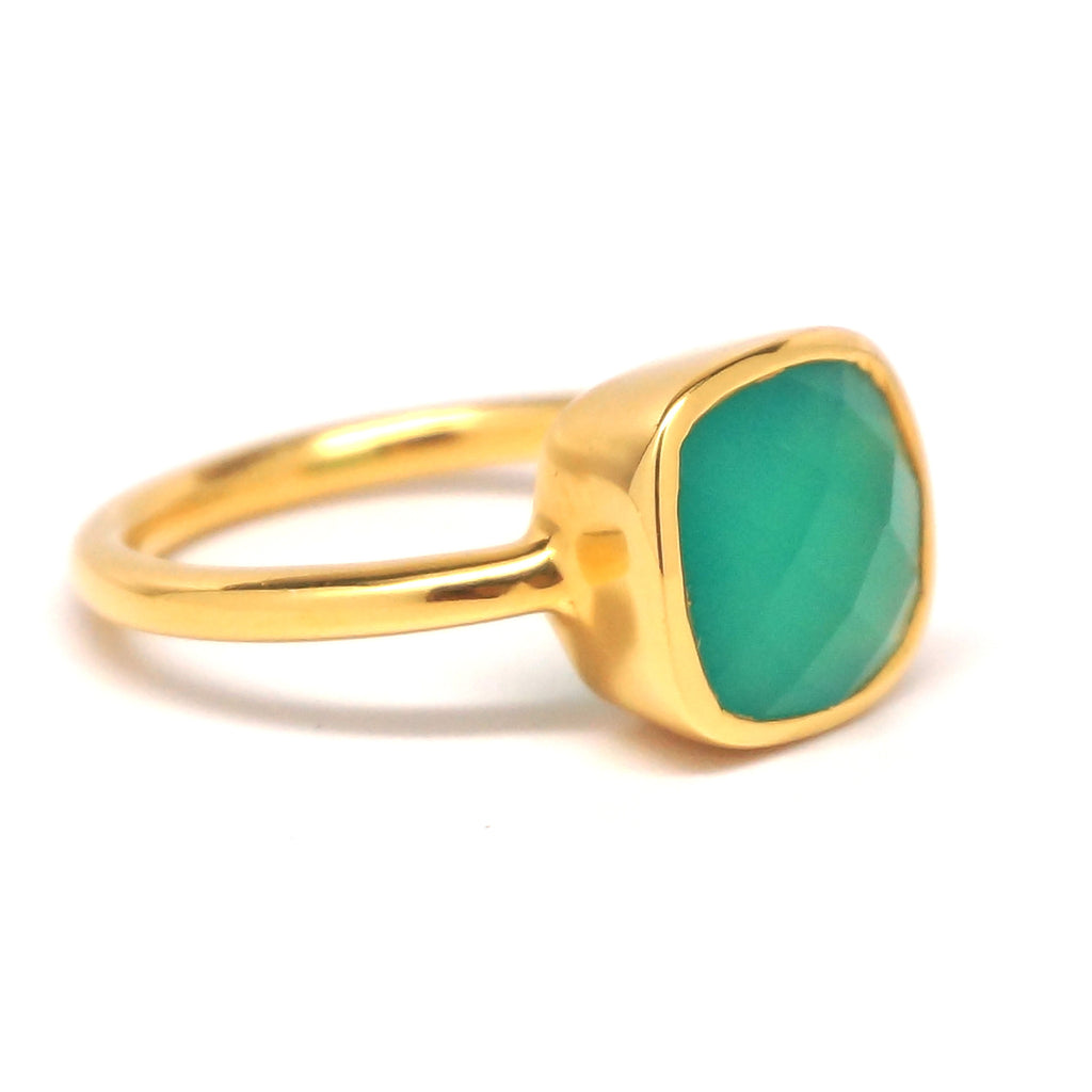 Green Onyx Gold Ring