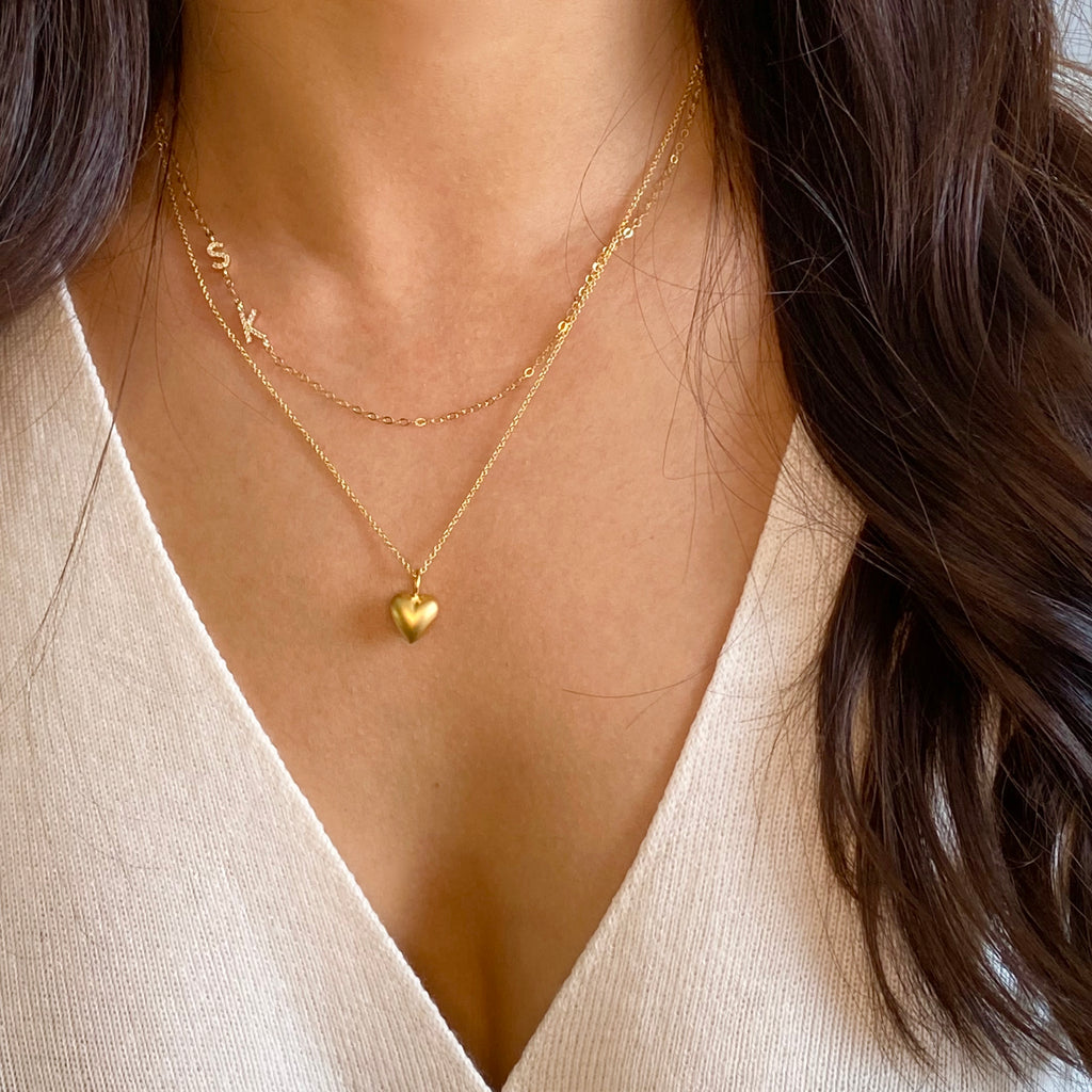 Pave Sideway Initial Necklace