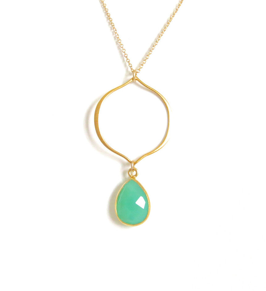 Arabesque Gold Necklace with Gemstone Accents