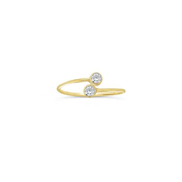 Cubic Zirconia Two Stone Ring