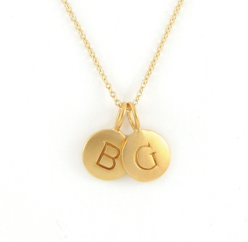 Gold 2 Initial Charm Necklace