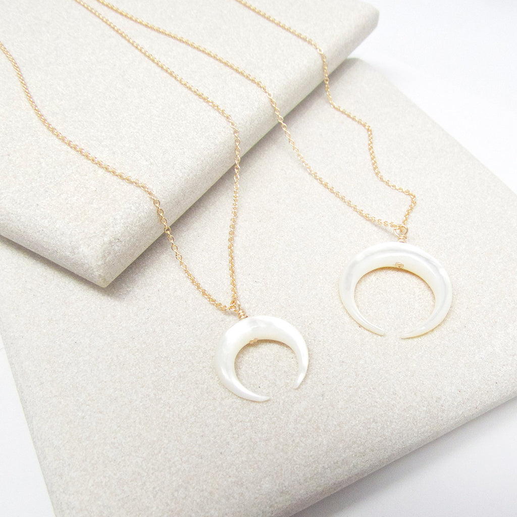 Mother of Pearl Horn Necklace