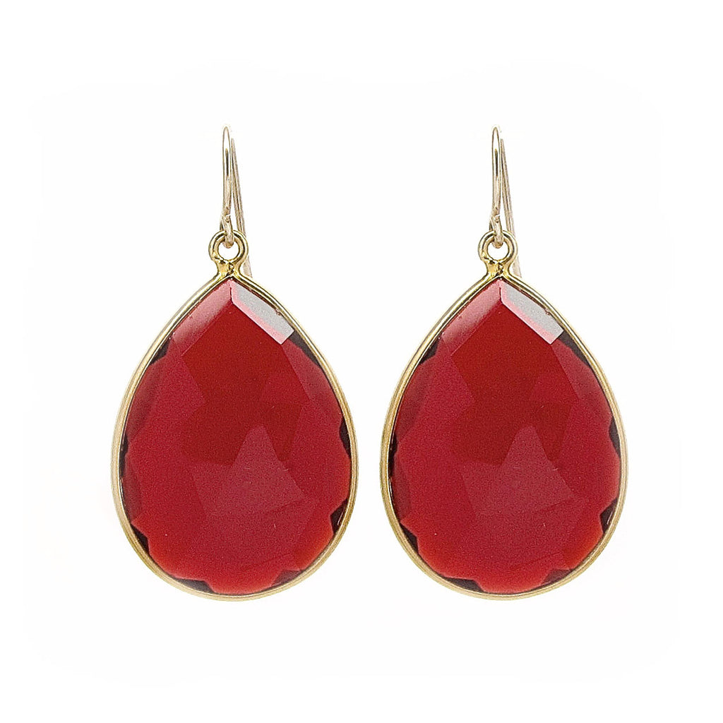 Large Garnet Drop Earrings | Tangerine Jewelry Shop