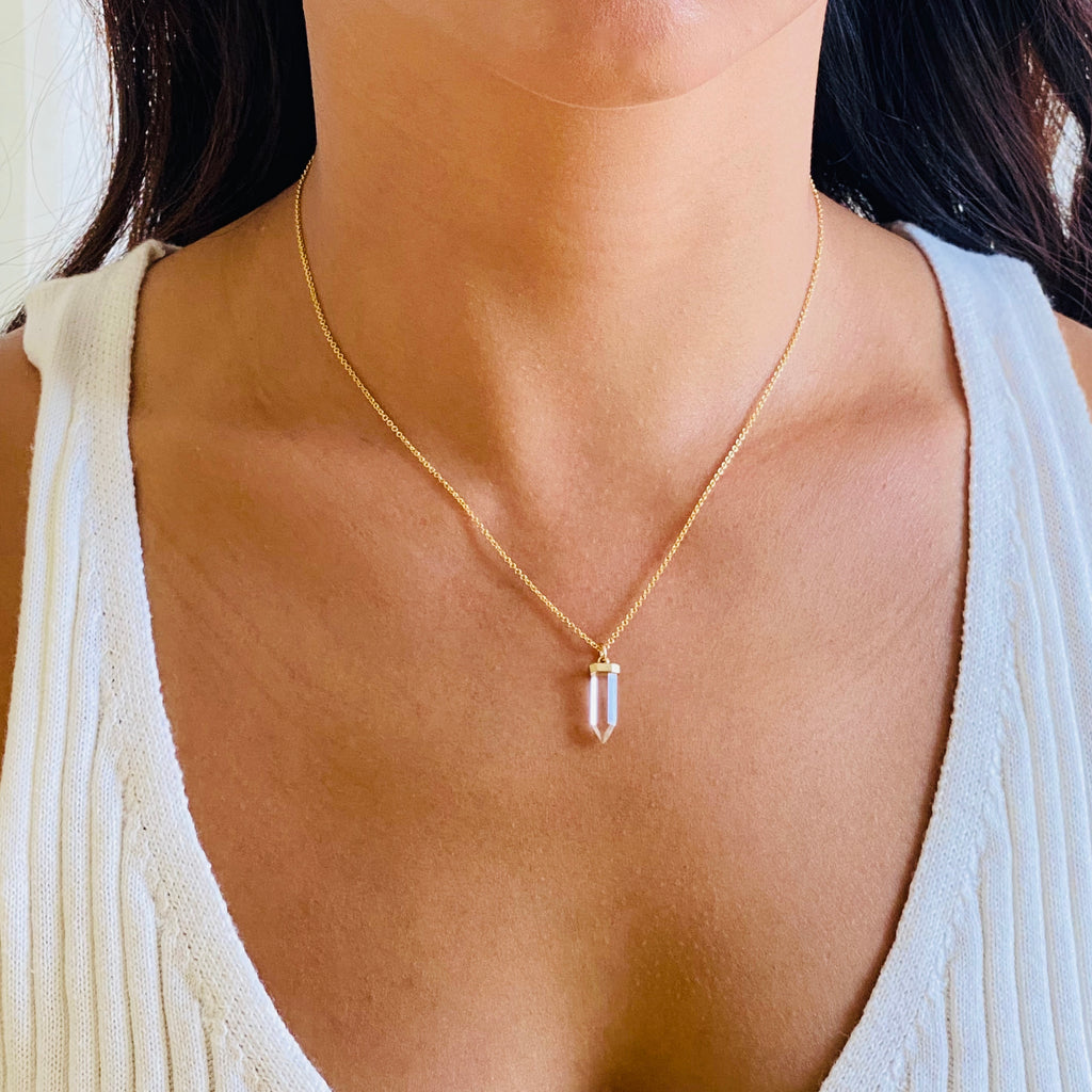Crystal Pointed Pendant Necklace