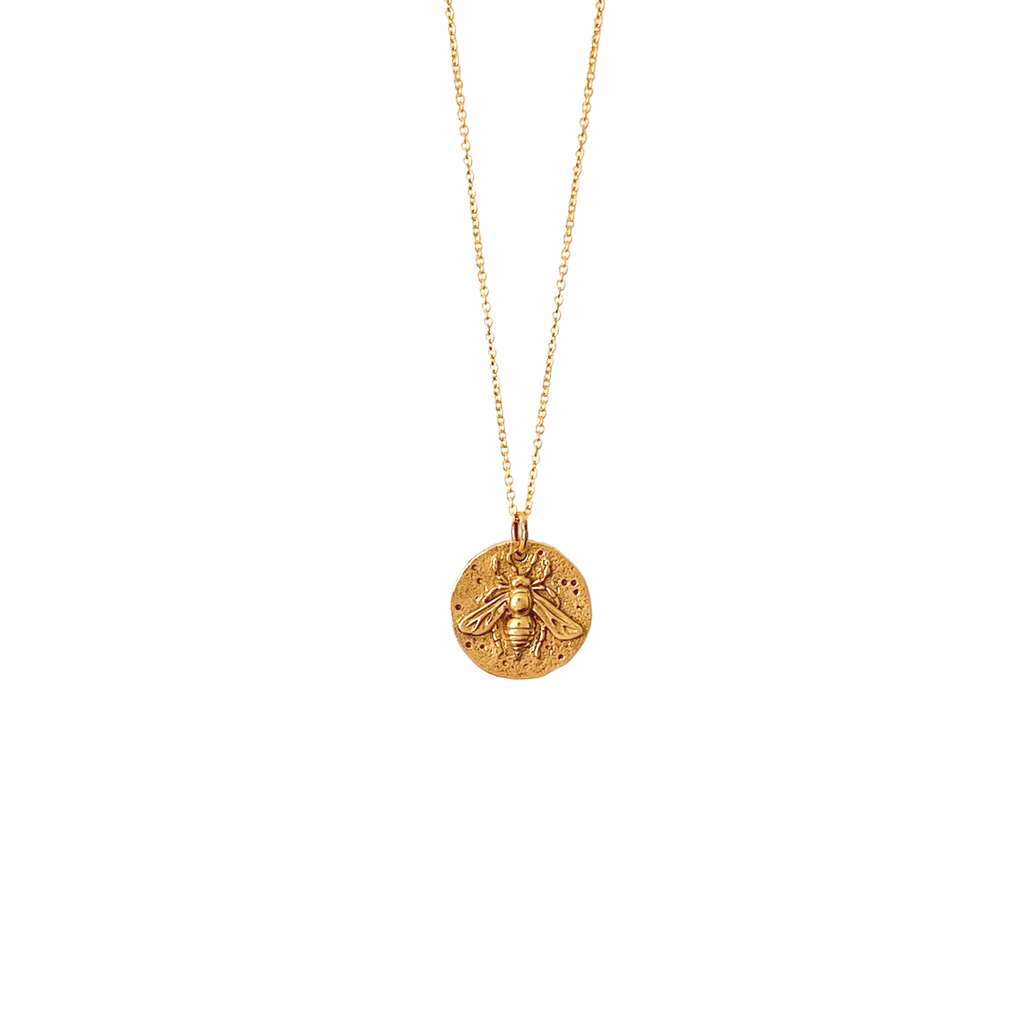 Bee Coin Pendant Necklace