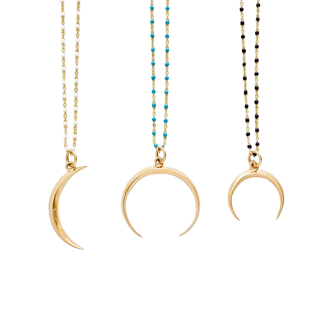 Beaded Moon Necklace